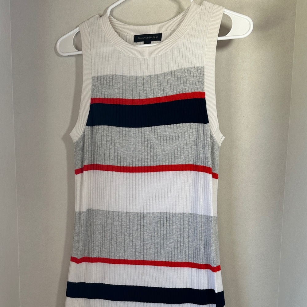 Banana republic striped sleeveless ribbed dress size medium